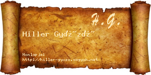 Hiller Győző névjegykártya